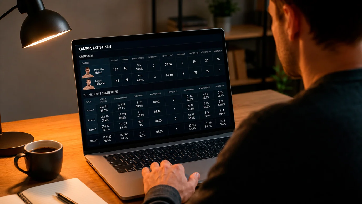 Vergleich von MMA Wettanbietern auf einem Laptop mit Quotendaten